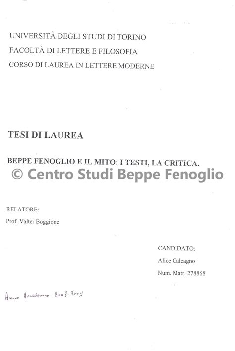 Centro Studi Beppe Fenoglio Beppe Fenoglio E Il Mito I Testi La