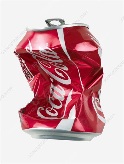 Crushed Coca Cola Can Cut Out Stock Image C0018581 Science Photo