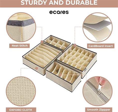 Ecares Lingerie Organizer Box Bra Organizer Closet Organizer Box For Bra Drawer Organizer
