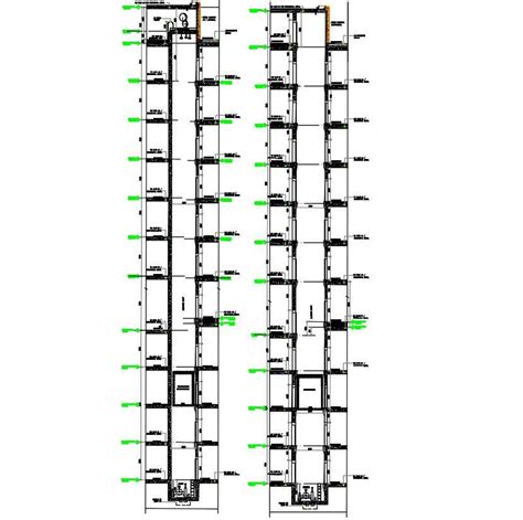 Lift elevator section CAD Drawing - Cadbull