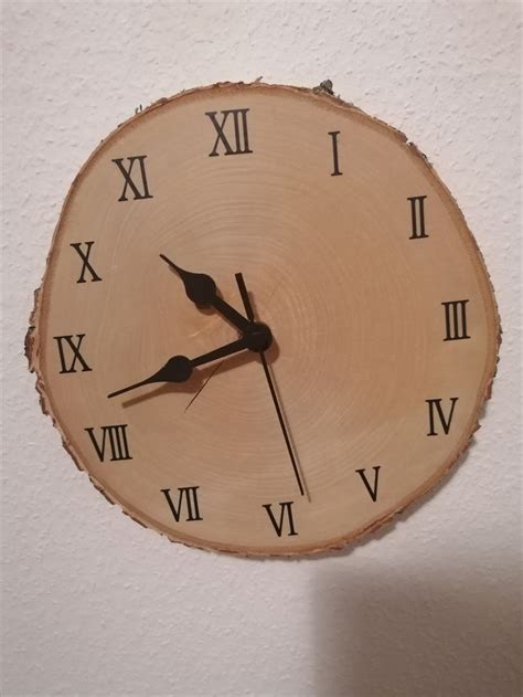 Baumuhr Wall Clock Wanduhr Tree Clock Birkenscheiben Birkenscheibe Uhr