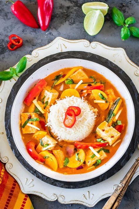 Vegan Thai Red Curry With Tofu And Vegetablesvegetable Tofu Red Curry