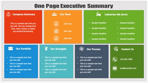 One Page Executive Summary PowerPoint And Google Slides Template PPT