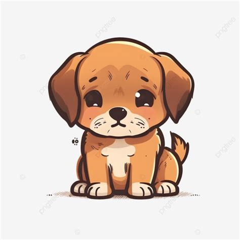 Sticker Dog Cartoon Illustration Sad Puppy, Dog Clipart, Cartoon Clipart, Puppy Clipart PNG ...