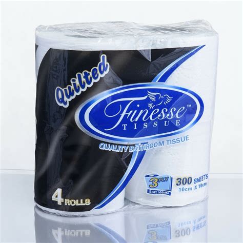 Finesse Quilted 3ply 4 Pack 48 Rolls Finesse Tissues