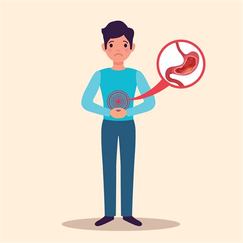 Gastritis Patient Flat Character Vector Illustration 2878846 Vector Art