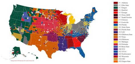 Facebook map shows states’ true college football allegiances | For The Win