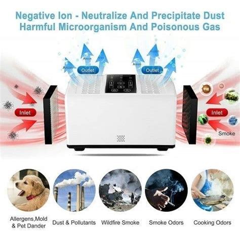 Air Purifier with HEPA Negative Ions Air Cleaner for Allergies Smoking ...