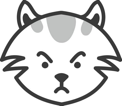 Grey Angry Cat Illustration Vector On A White Background 13565369