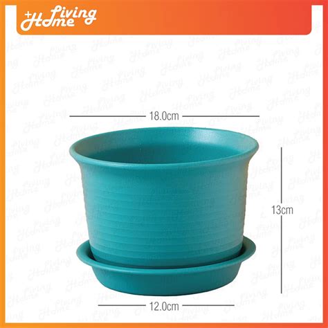 Modern PP Plastic Nursery Round Flower Pot With Saucer Plate Tray Pasu