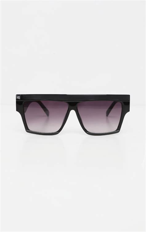 Black Thick Frame Faded Lenses Sunglasses Prettylittlething