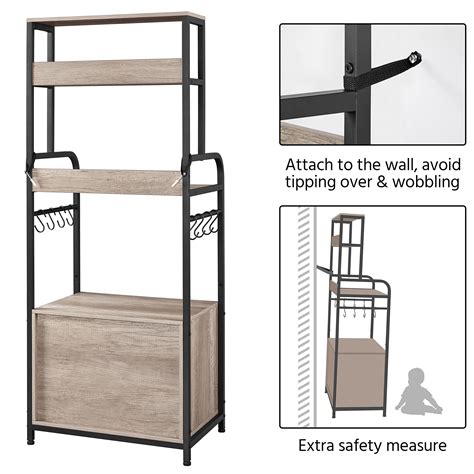 Buy Yaheetech 4 Tier Kitchen Bakers Racks With Storage Cabinet And