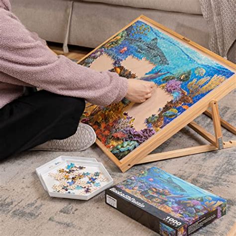 Becko Plateau De Puzzle R Glable En Bois Portable X Cm Avec