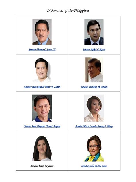 24 Senators of The Philippines | PDF