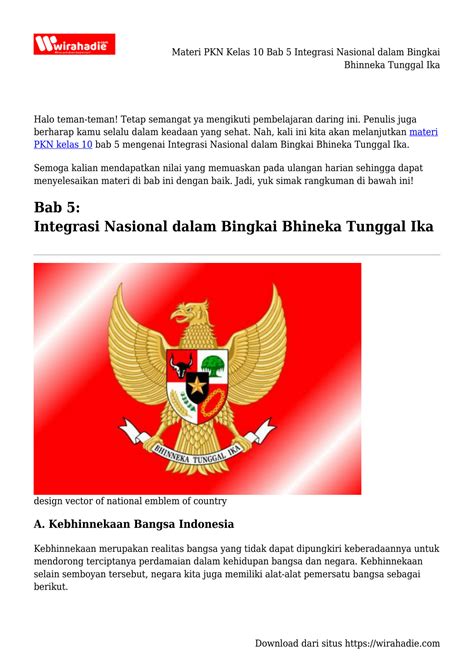 SOLUTION: Materi pkn kelas 10 bab 5 integrasi nasional dalam bingkai ...