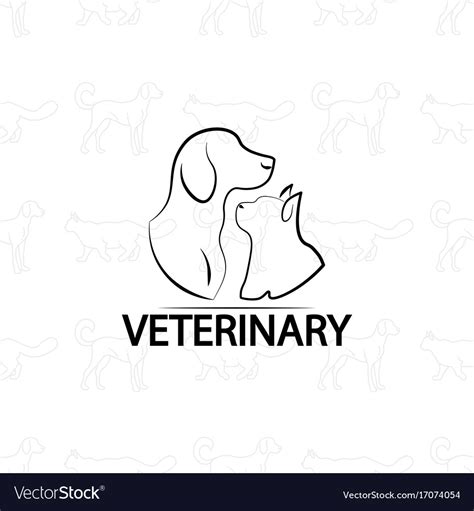 Veterinary logo design on pets Royalty Free Vector Image