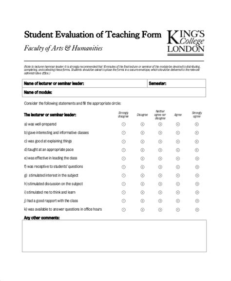 FREE 10+ Sample Teacher Feedback Forms in PDF | Excel | Word