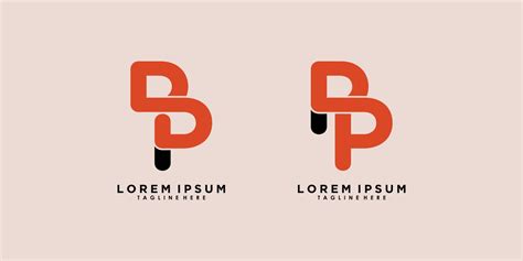 Set Of Initial Letter Logo Design With Letter Dp And Pp Creative