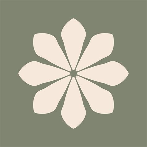 Beige flower, aesthetic geometric shape | Premium PSD - rawpixel