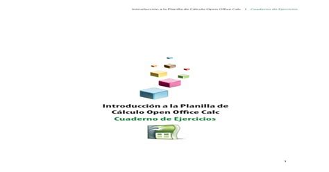 Introducción A La Planilla De Cálculo Open Office Calc Cuaderno