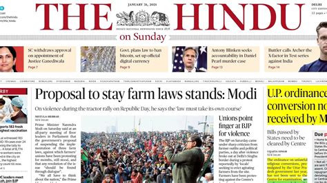 31 January 2021 The Hindu Newspaper Today The Hindu Full Newspaper