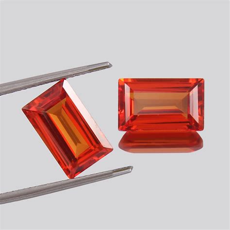 AAA Natural Ceylon Padparadscha Sapphire Loose Baguette Gemstone Cut