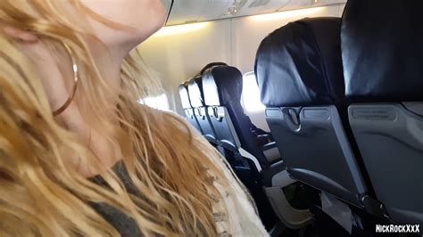 PUBLIC AIRPLANE Handjob And Blowjob Bella Mur Bella Blonde