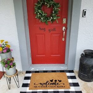 Hey Y All Door Decal Vinyl Decal Farmhouse Door Etsy