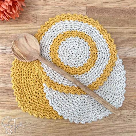 Easy Round Crochet Dishcloth Free Pattern