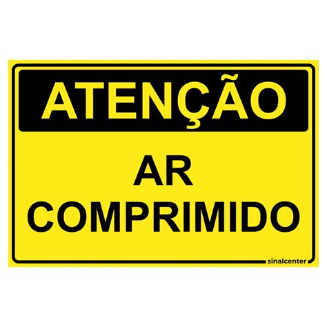 Placa atenção ar comprimido