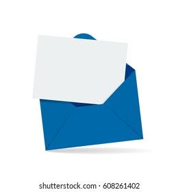 Open Blue Envelope Blank White Letter Stock Vector Royalty Free