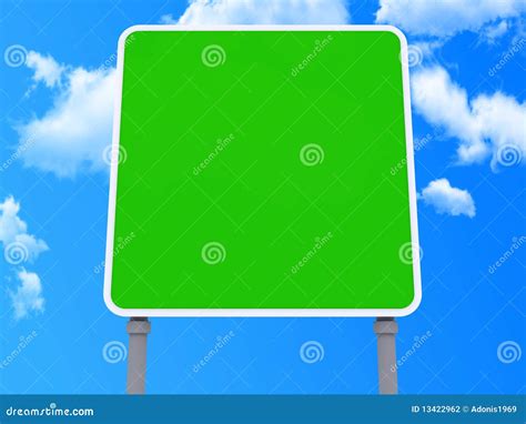 Set Of Green Road Signs Blank Traffic Signs Highway Boards Signpost