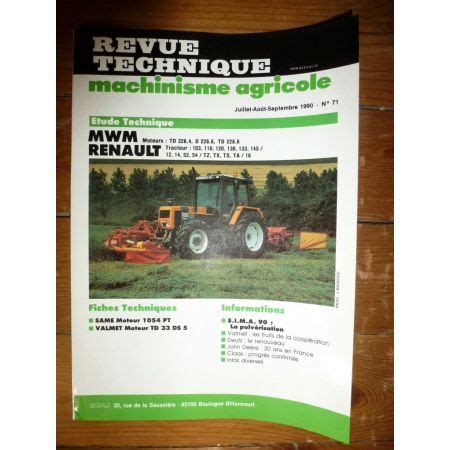 Revues Techniques Agricoles Des Renault