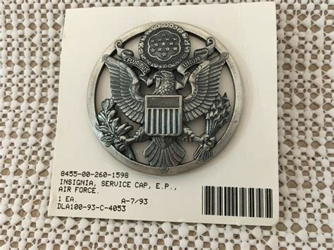 Usaf Enlisted Cap Badge In Sealed Pkg 93 Us Air Force Military Service