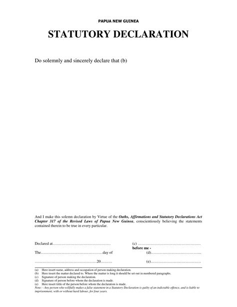 Statutory Declaration Form Fill Out Printable Pdf Forms Online