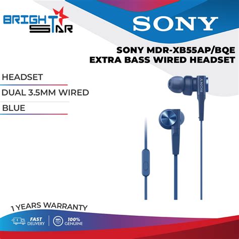 Sony MDR-XB55AP Extra Bass with In-line Microphone In-Ear Headphone ...