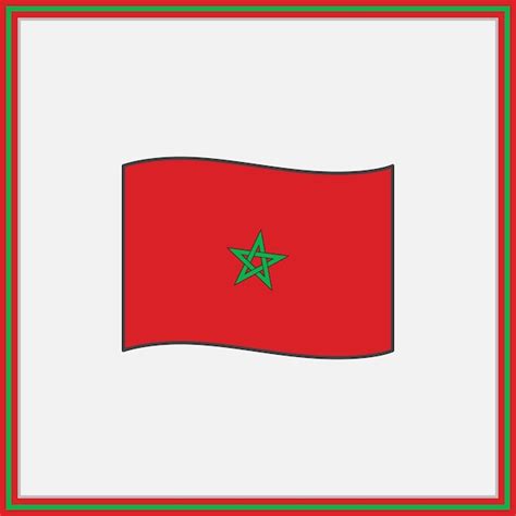 Premium Vector Morocco Flag Cartoon Vector Illustration Flag Of