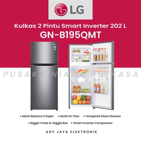 Jual Kulkas Lg Pintu Inverter Gn B Qmt L Garansi Resmi