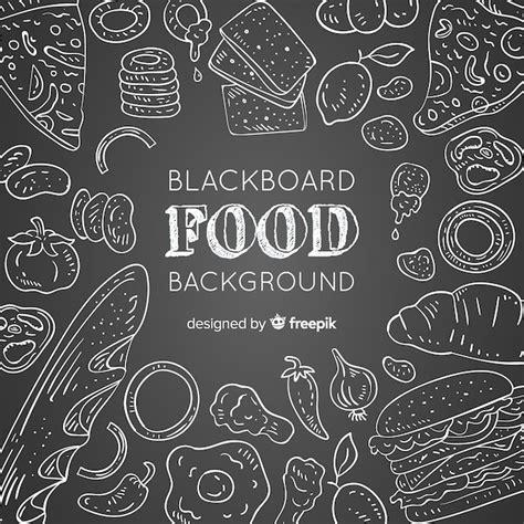 Premium Vector | Blackboard food background