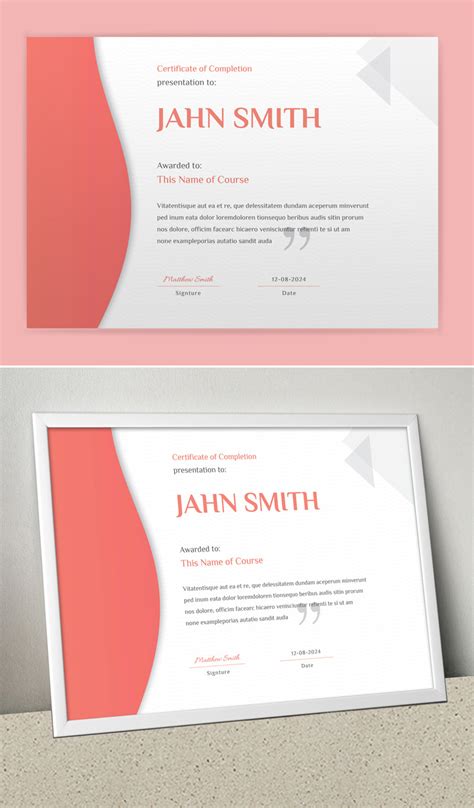 Certificate of Completion Template with Design