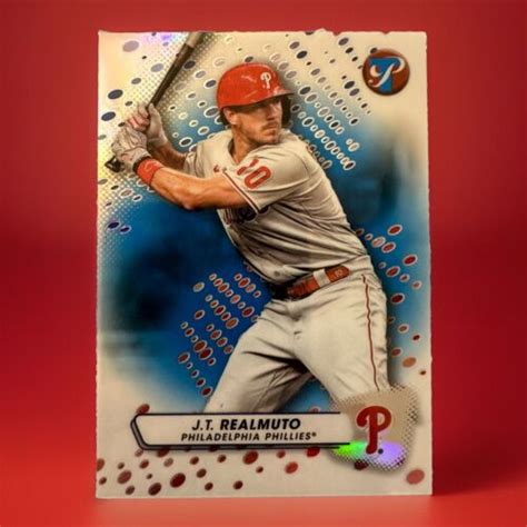 JT Realmuto 2023 Topps Pristine 98 Blue Refractor 75 Philadelphia