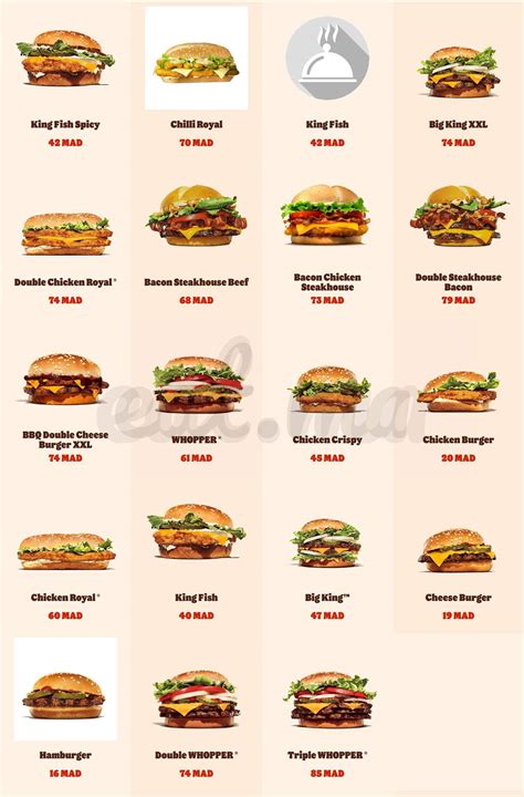 Menu Burger King Maroc Livraison Domicile Les Meilleurs