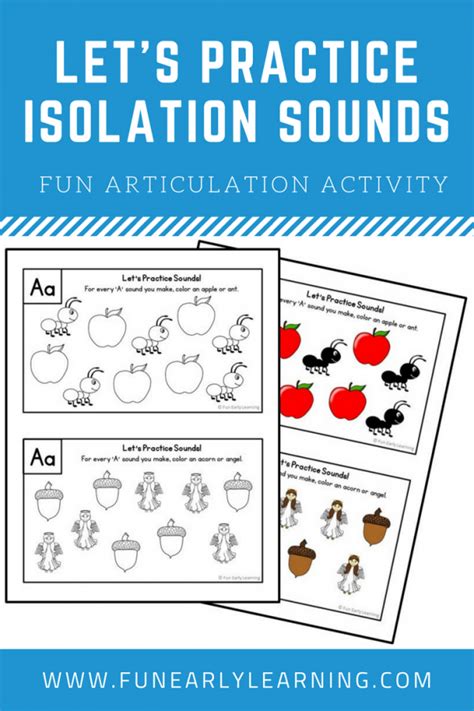 Let S Practice Isolation Sounds Activity Free Articulation Activity