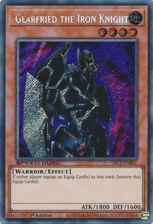 Gearfried The Iron Knight Secret Rare Speed Duel Streets Of Battle