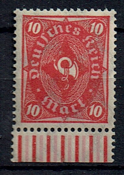 10 Mark 1922 Deutsches Reich Mi Nr 206 WUR Freimarken Posthorn