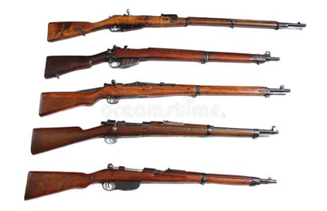 Collection of World War II Military Rifles Stock Image - Image of handgun, ammunition: 185432545