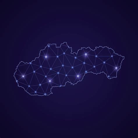 Digital network map of Slovakia. Abstract connect line and dot 11434050