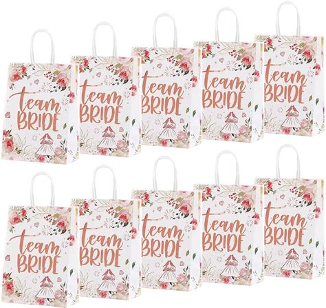 10 Pcs Hen Party Bags Hen Party T Bags Rose Gold Foiled Hen Do