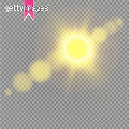 Lens Flare Effect Isolated On Transparent Background Golden Glow