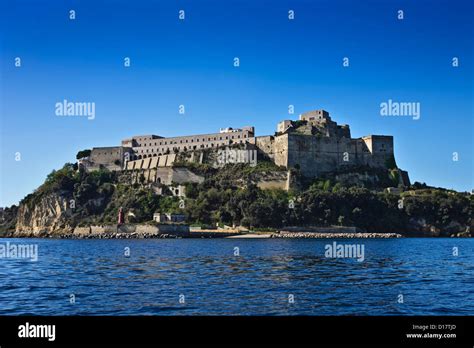 Italy, Campania, Bacoli (Naples), view of the Aragonese Baia Castle Stock Photo, Royalty Free ...